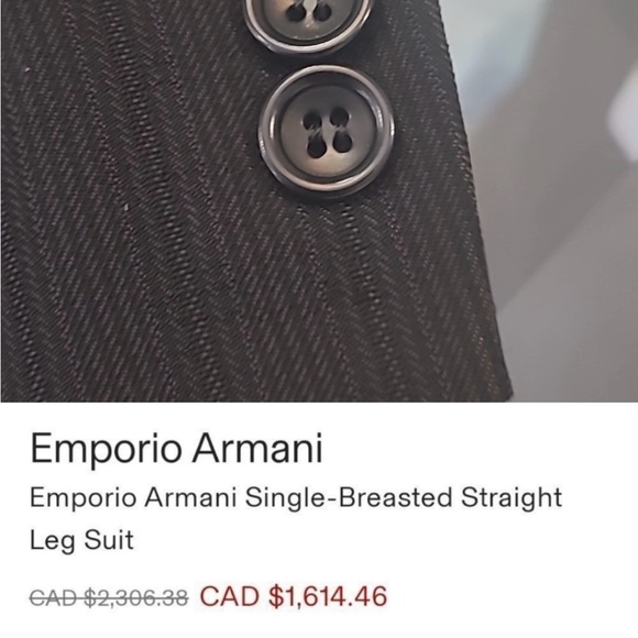 Armani Collezioni Dark Gray Men's Suit - Picture 9 of 12